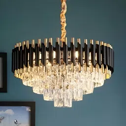 SHRI MAHAL ANTIQUES Gold-Toned Traditional Ceiling Lamp-image-84
