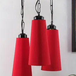 Devansh Black & Red Solid Triple Conical Traditional Cluster Light-7
