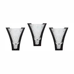 Areezo Black 3 Pieces Contemporary Glass Wall Lamp-15