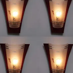 Areezo Brown 4 Pcs Glass Wall Lamps-image-4