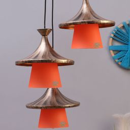 MFD HOME FURNISHING Gold-Toned & Orange Solid Quirky Cluster Lights-1