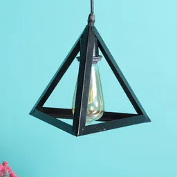 EXIM DECOR Black & Brown Solid Contemporary Hanging Lamp-1