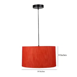 BTR CRAFTS Red and Black Hanging Drum Shade Canopy Ceiling Lamp image 2