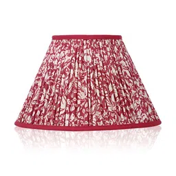 Lampenschirm India Red Printed Cotton Traditional Frusturical Shaped Table Lamp Shade-58