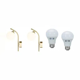 Whiteray Gold-Toned & White 2 Pieces Metal Quirky Spherical Shaped Wall Lamps-image-27