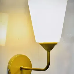 Whiteray Gold-Toned & White Metal Contemporary Frustum Shaped Wall Lamp-image-23