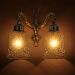 Fos Lighting Gold Toned Classic Double Glass Side Wall Hanging Light-image-23