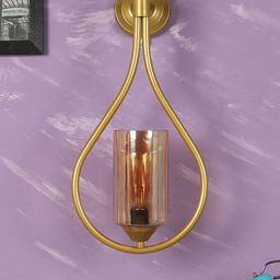 decorativeray Gold Toned Cylindrical Metal Wall Lamp-image-8