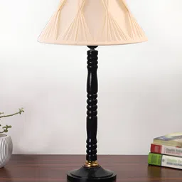 Aura Off White Wood Traditional Abstract Shaped Table Lamp-15