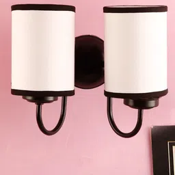 Devansh White & Black Solid Cylindrical Double Side Wall Mounted Lamp-9
