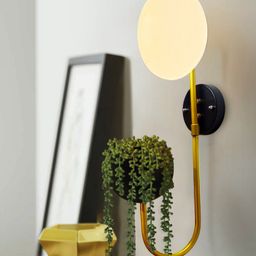 Homesake White & Black Metal Wall Lamp With Storage Planter-15