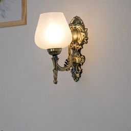 Fos Lighting White Wall Lamp with Frosted Glass Shade-20