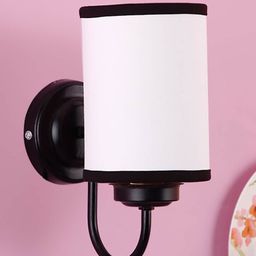Devansh White & Black Solid Cylindrical Side Wall Mounted Lamp-7