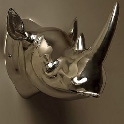 Homesake Silver-Toned Rhino Head Metal Wall Lamp-picture-21