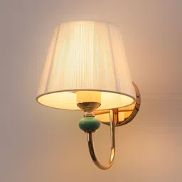 CORAL TREE Gold-Toned & White Textured Metal Frustum Shaped Wall Lamp-image-4