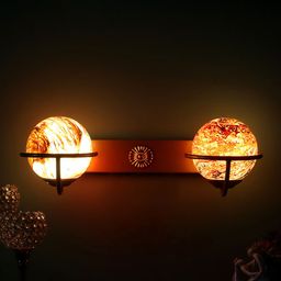 decorativeray Gold-Toned & White Abstract Shaped Metal Wall Lamp-image-64