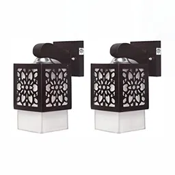 ADWAIT White & Black 2 Pcs Textured Glass Contemporary Rectangle Shaped Wall Lamps-image-38
