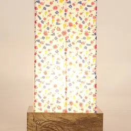 Devansh Multi-Coloured Cotton Table Lamp with Wood Base-19