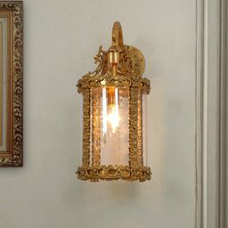 Fos Lighting Aluminium Single-Light Golden Lantern Hanging Wall Lamp-image-54