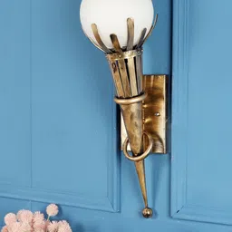 decorativeray Gold Toned & White Spherical Shaped Wall Lamp-image-54