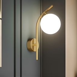 Whiteray Gold-Toned & White Metal Traditional Spherical  Shaped Shaped Wall Lamp-image-88
