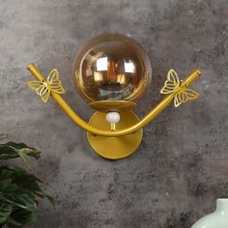 decorativeray Gold Toned Spherical Shaped Metal Contemporary Wall Lamp-image-59