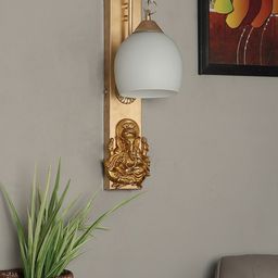 decorativeray Gold-Toned & White Abstract Shaped Metal Wall Lamp-image-67