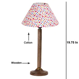 Aura Multicoloured Wood Traditional Abstract Shaped Table Lamp-11