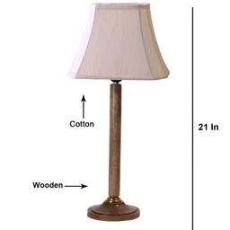 Aura Off White Wood Traditional Frusturical Shaped Table Lamp-image-22