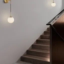 MFD HOME FURNISHING 2 Pieces Spherical Glass Wall Lamps-image-11