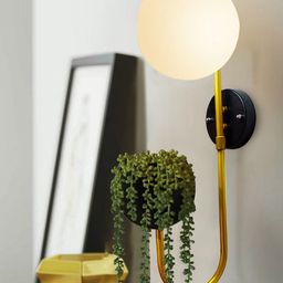 Homesake Black & White Metal Wall Lamp With Storage Planter-40