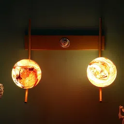 decorativeray Red & Gold Toned Metal Wall Lamp-17