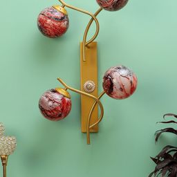 decorativeray Red & Gold Toned Metal Wall Lamp-16