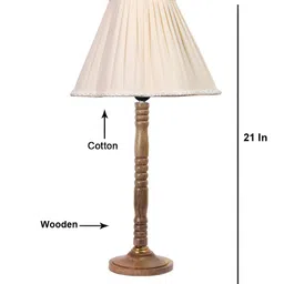 Aura Off White Wood Traditional Abstract Shaped Table Lamp-13