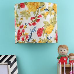 Foziq Yellow & Red Floral Printed Wall Lamp-image-11