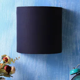Devansh Black Half Round Cotton Wall Lamp-18
