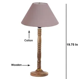 Aura Grey Wood Contemporary Bell Shaped Table Lamp-picture-22