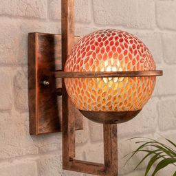 Homesake Copper-Toned Rustic Oil Rubbed Glass Wall Lamp-image-63