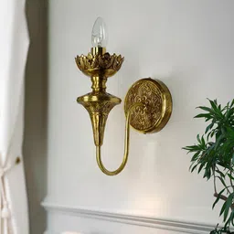 Fos Lighting Gold Toned Brass Textured Wall Lamp-picture-8