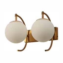 Whiteray Gold-Toned & White Metal Contemporary Spherical Shaped Wall Lamp-image-43