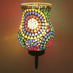 Devansh Multicoloured Mosaic Glass Wall Lamp-89