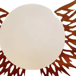 Whiteray Camel Brown & White Textured Spherical Shaped Wooded Wall Lamp-7