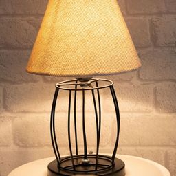 Homesake White Metal Cage Table Lamp-25