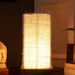 Devansh White Solid Rectangular Traditional Table Lamp with Shade-1