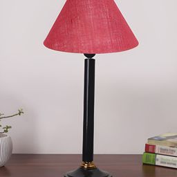 Aura Pink Wood Traditional Abstract Shaped Table Lamp-25