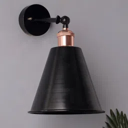 Homesake Black Solid Wall Lamps With Cone Shade-image-47
