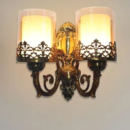 SHREE KALA HOME DECOR Coral-Colored Antique Finish Wall Lamps-picture-17