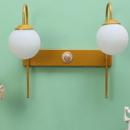 decorativeray Gold Toned & White Spherical Metal Contemporary Wall Lamp-image-68