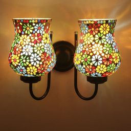 Devansh Multi Mosaic Glass Ceiling Lamp-56
