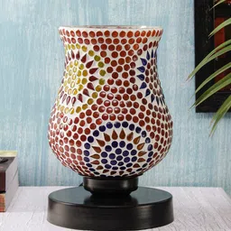 Devansh Multicolored Mosaic Table Lamp-15